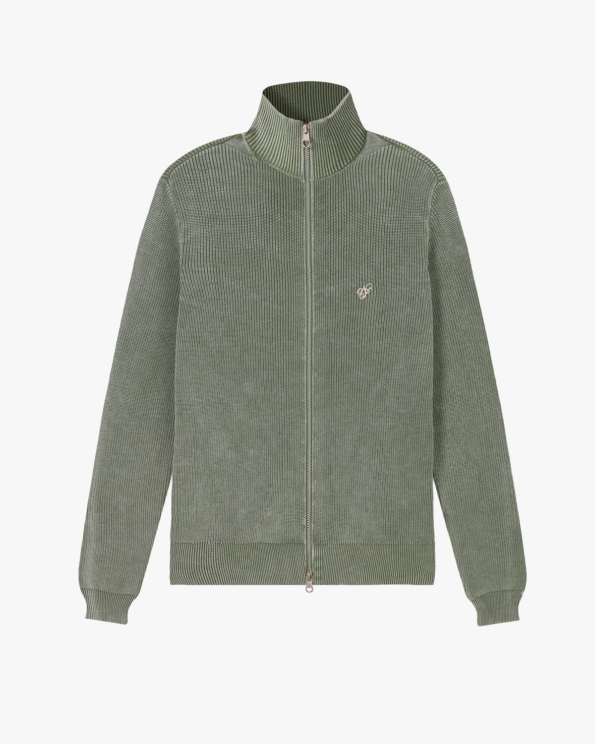 Shady Knit Zip-Up Cardigan Green