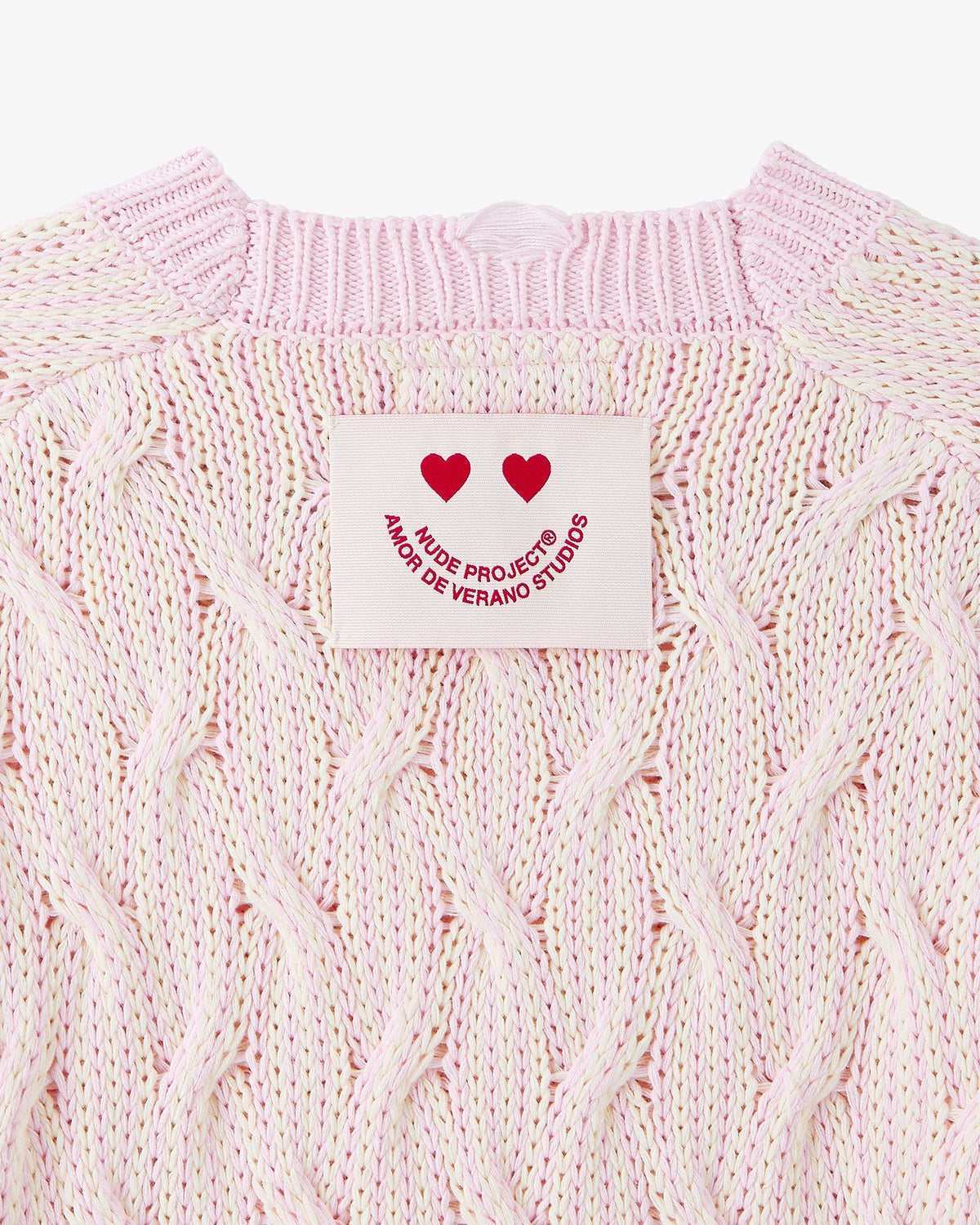 Sour Cable Knit Sweater Pink