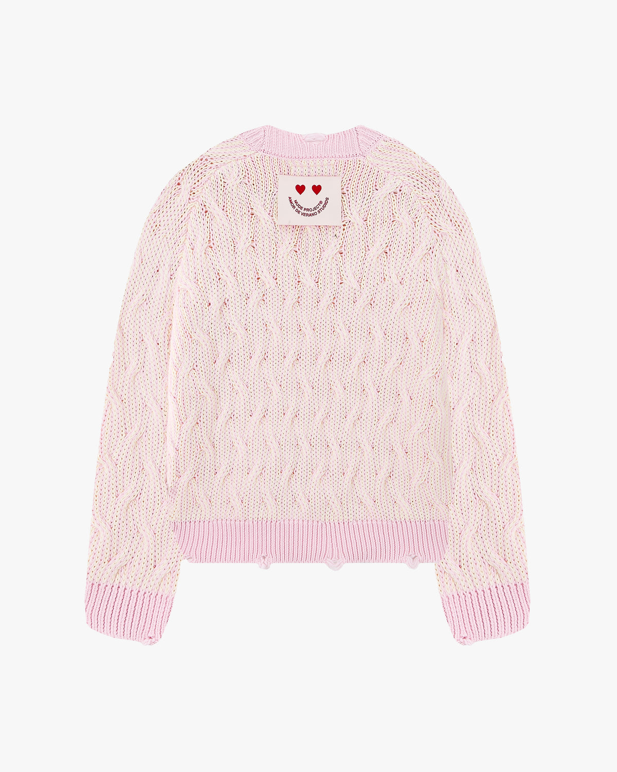 Sour Cable Knit Sweater Pink