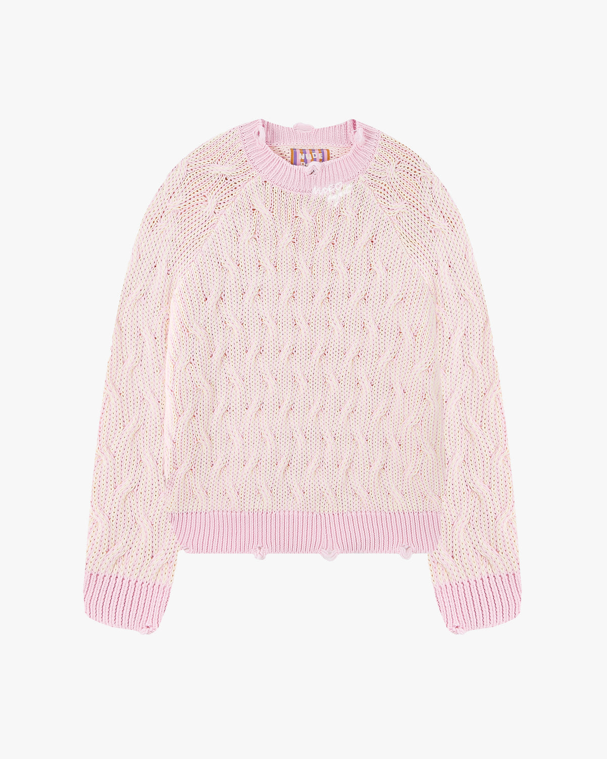 Sour Cable Knit Sweater Pink