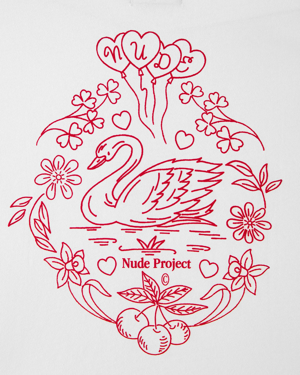 Camiseta Swan Garden Blanca