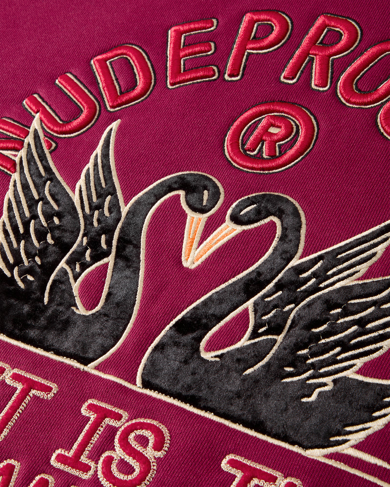 SUDADERA BURGUNDY SWANS