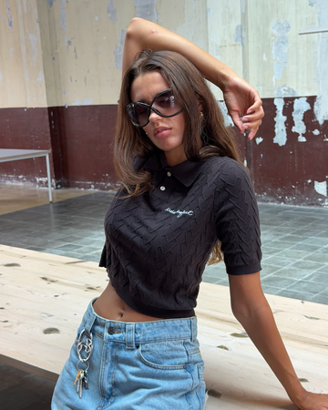 Cora Knit Polo Brown