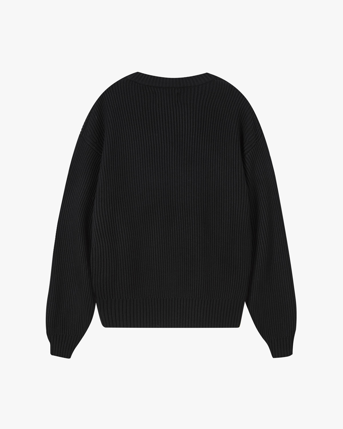 Wavy Knit Sweater Black
