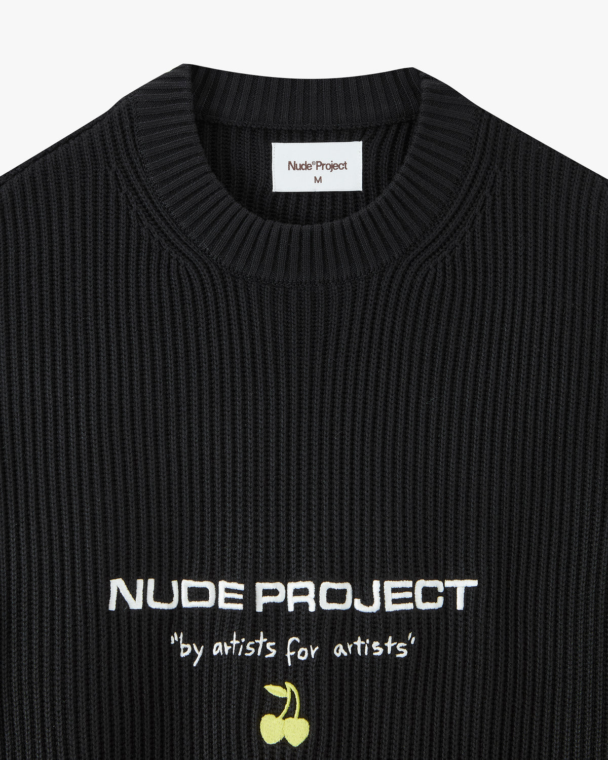 Wavy Knit Sweater Black