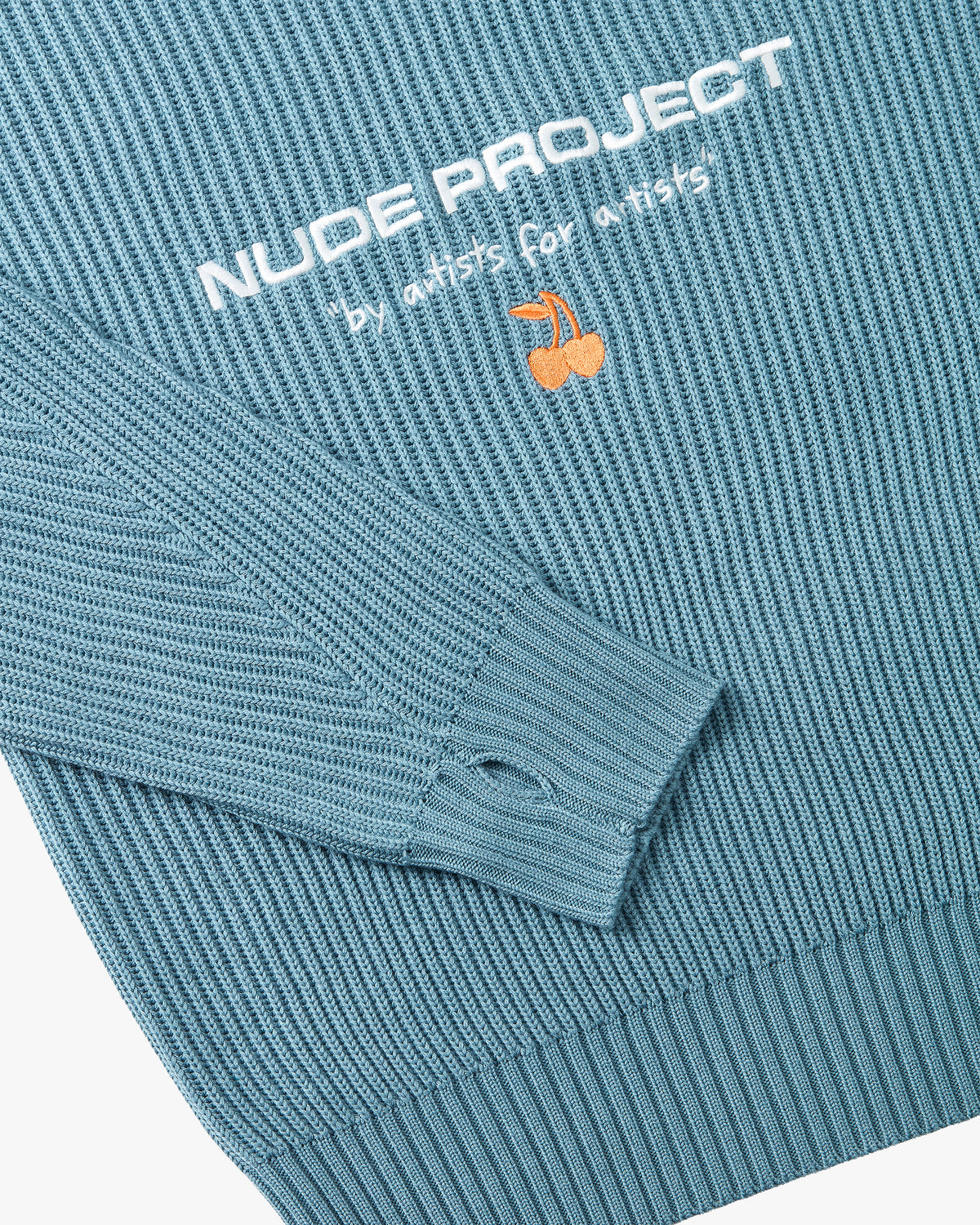 Wavy Knit Sweater Blue