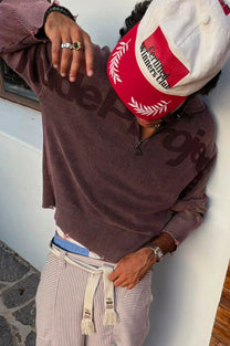 Beast Quarter-Zip Knit Brown