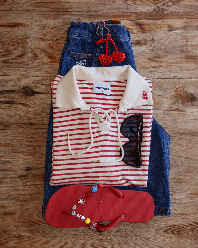 Faded Striped Polo