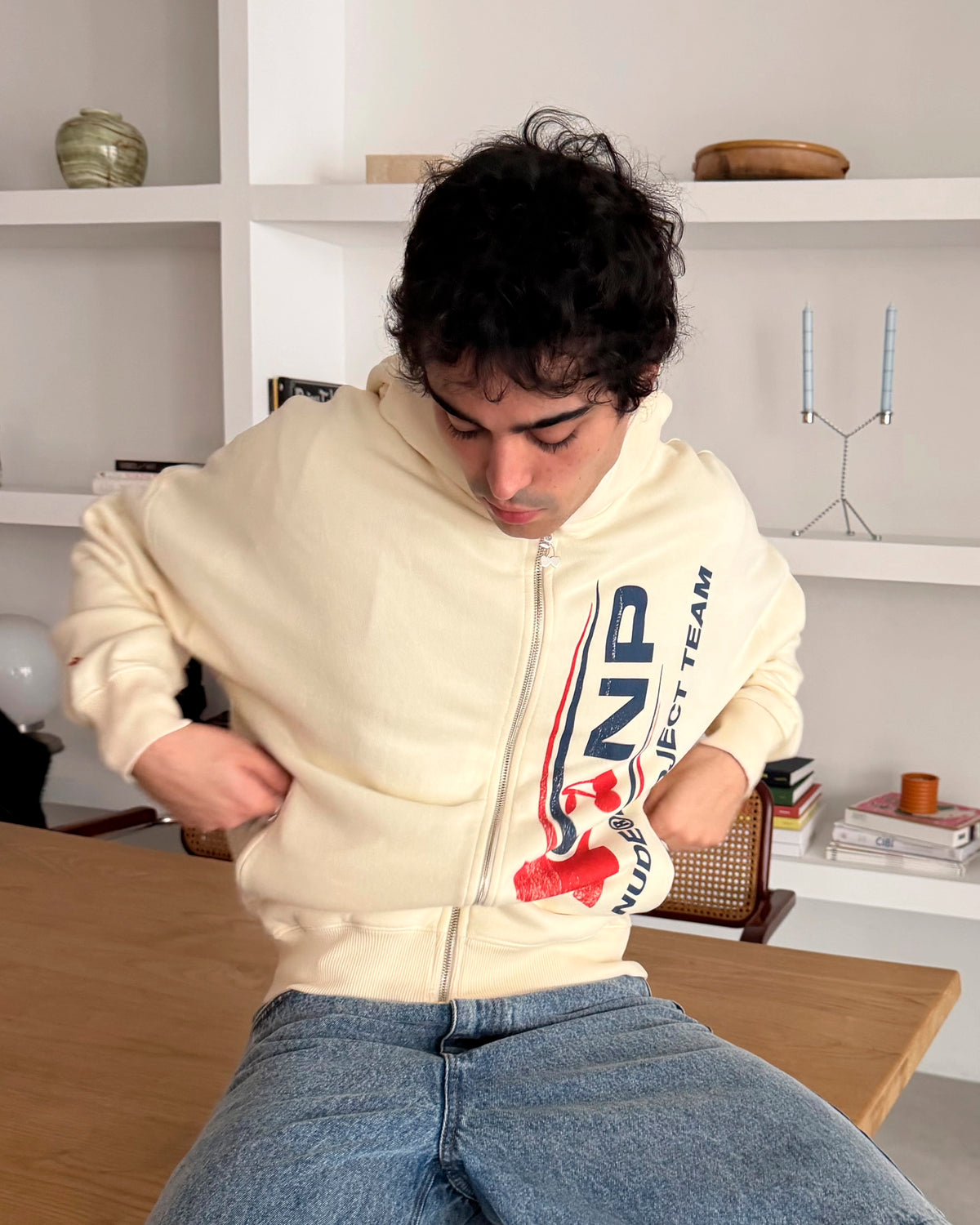 Ayrton Zip-Up Hoodie Marshmallow