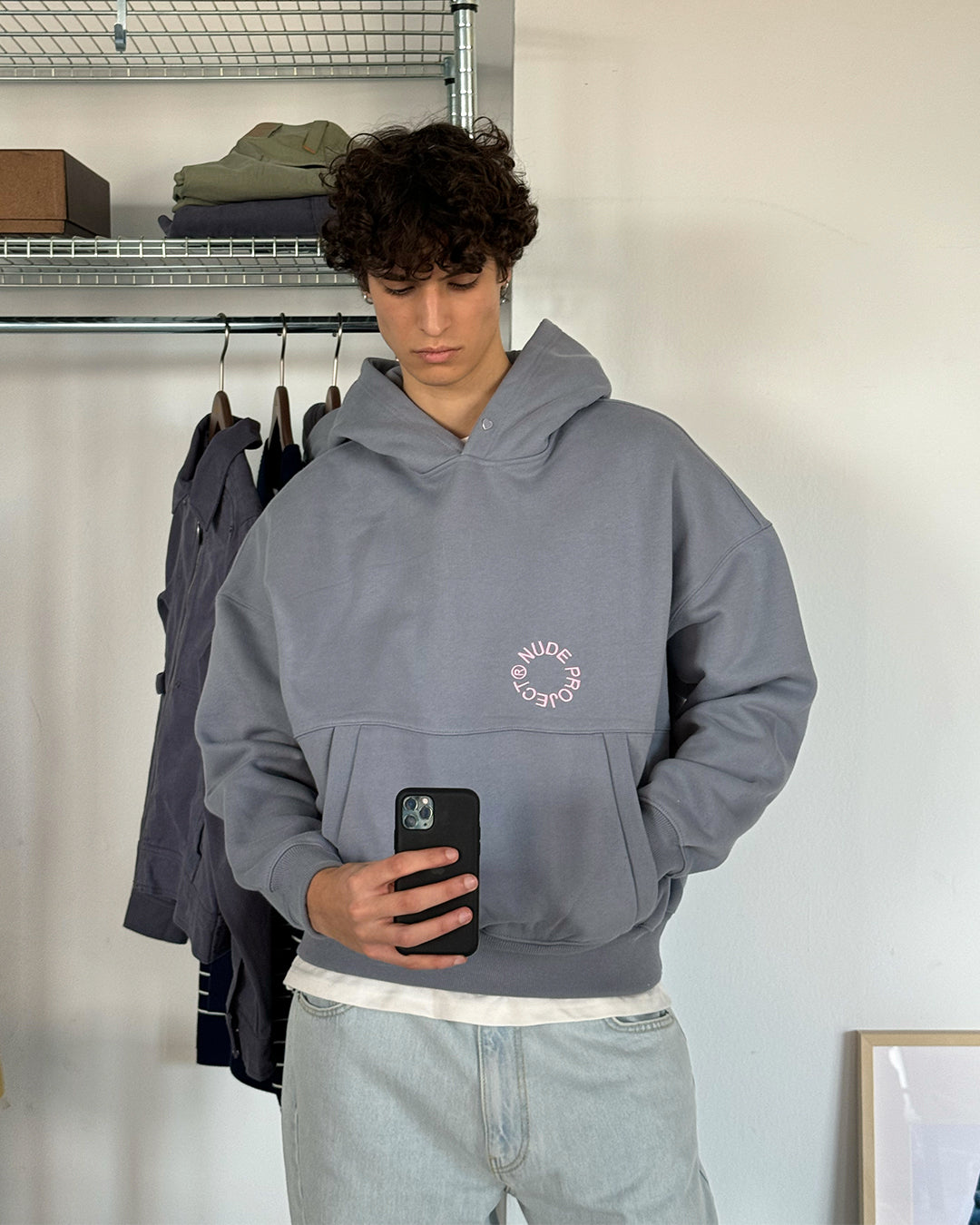 Kory Boxy Hoodie Baby Blue