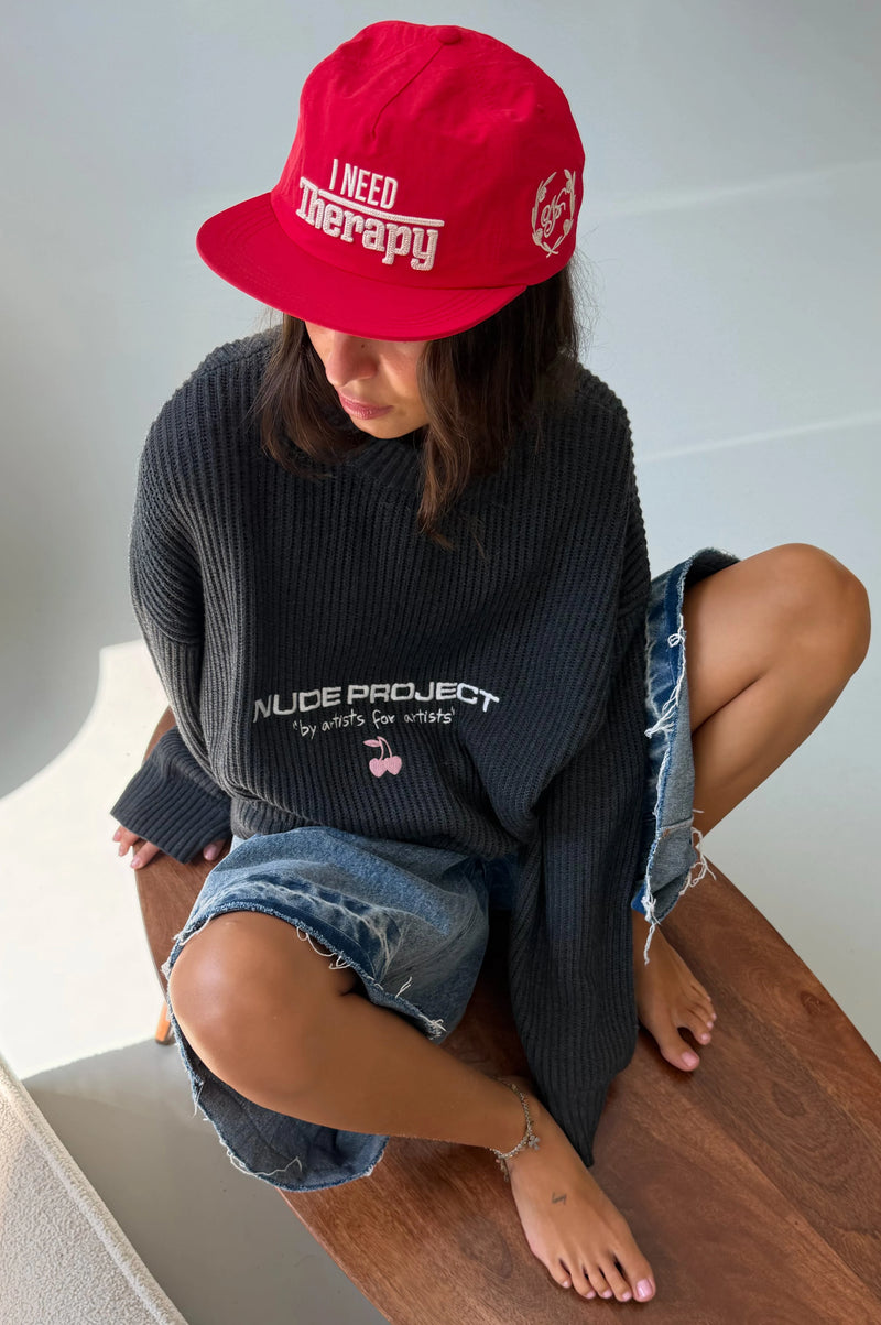 Wavy Knit Sweater Ash