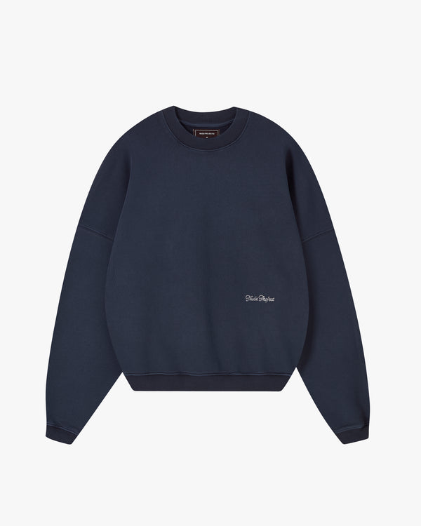 CREWNECK BOXY PERFECT AZUL MARINO