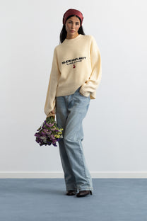 Wavy Knit Sweater Ivory