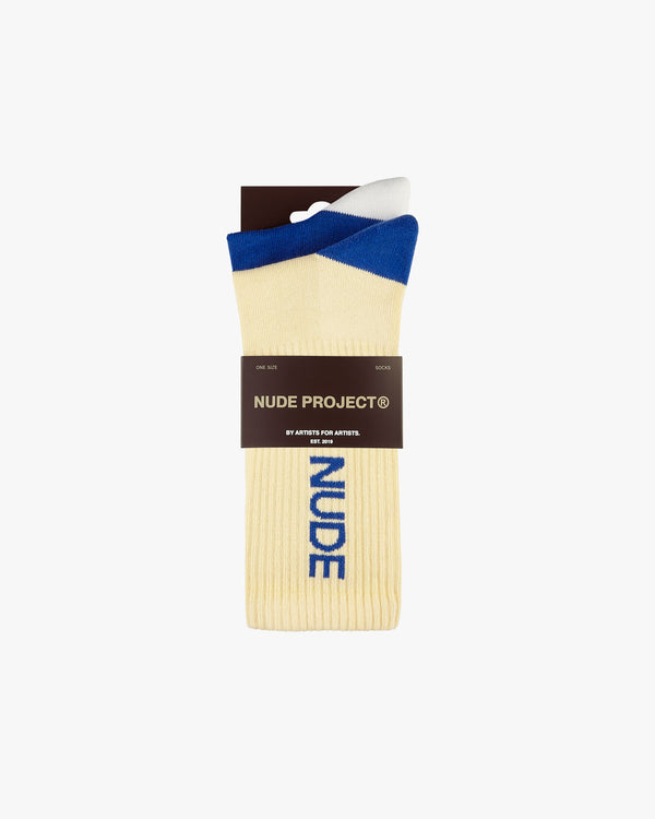 PACK LOGO SOCKS BLUE/YELLOW 2XPACK