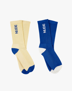 LOGO SOCKS BLUE/YELLOW 2XPACK