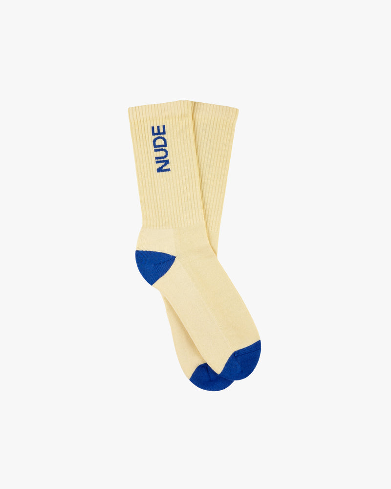 2 PACK LOGO SOCKS BLUE/YELLOW