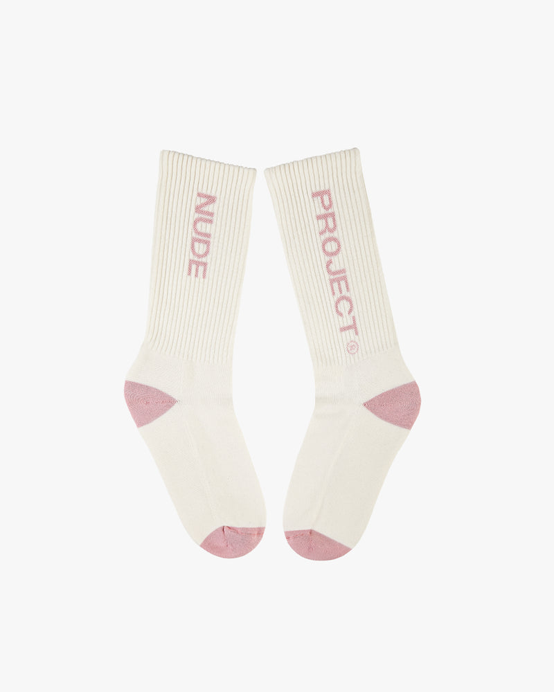 2 PACK LOGO SOCKS WHITE/BURGUNDY