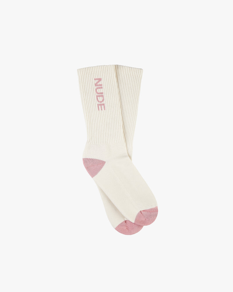 2 PACK LOGO SOCKS WHITE/BURGUNDY