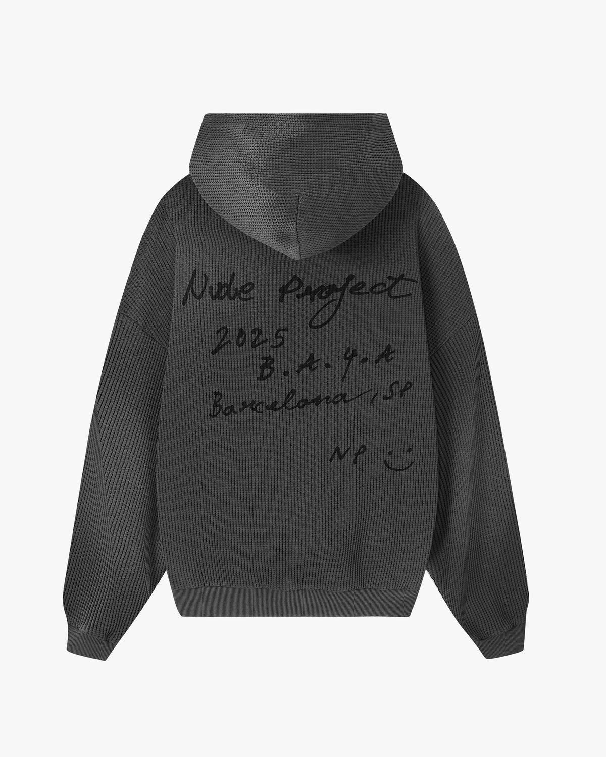 Sudadera con Cremallera Global Soon Waffle Gris Oscuro