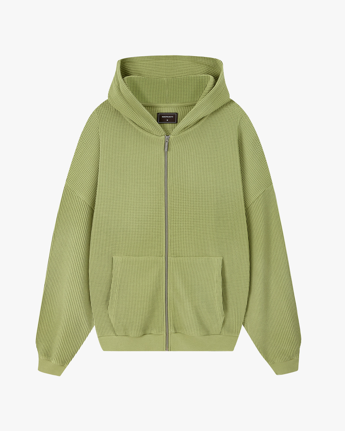 Global Soon Waffle Zip-Up Hoodie Green