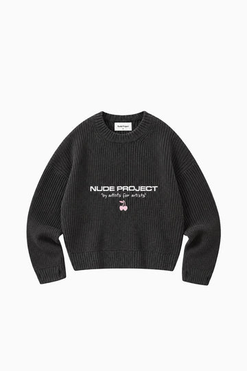 Wavy Knit Sweater Navy