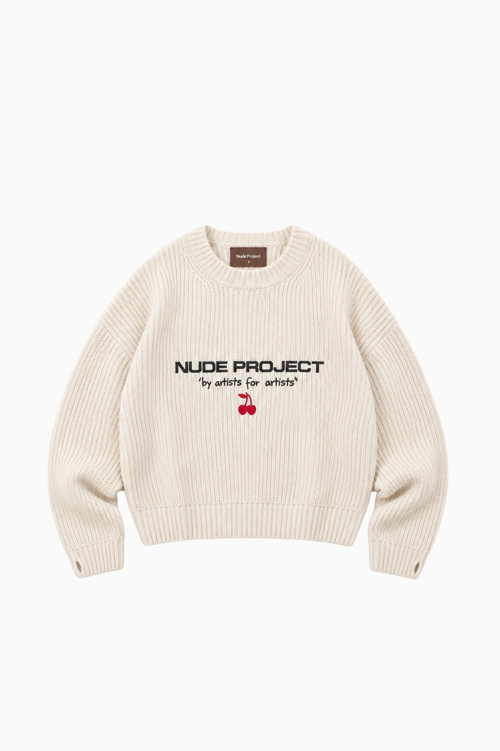 Wavy Knit Sweater Ivory