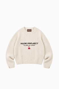 Wavy Knit Sweater Ivory
