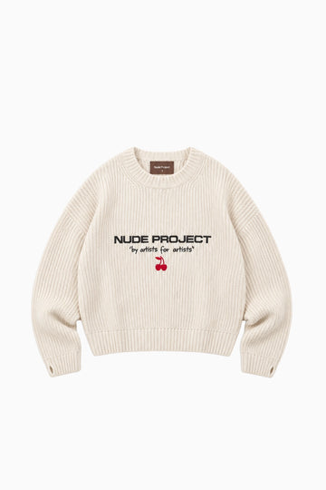 Wavy Knit Sweater Ivory