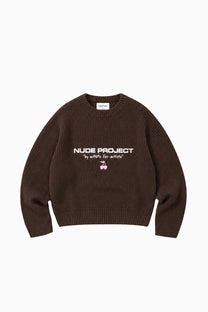 Wavy Knit Sweater Brown