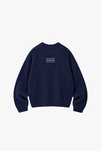 Wavy Knit Sweater Navy