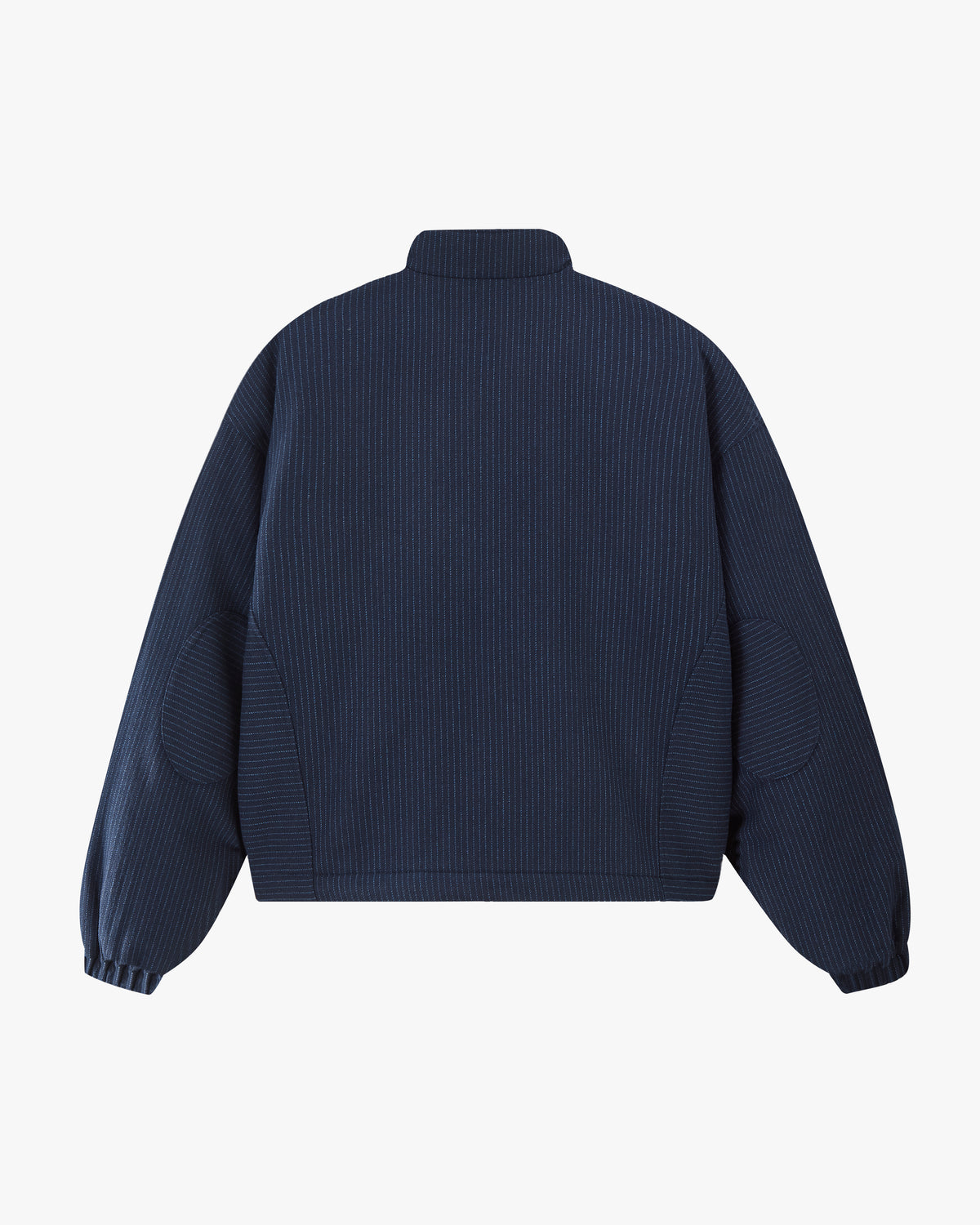Wool Zip-Up Bomber Jacket Navy