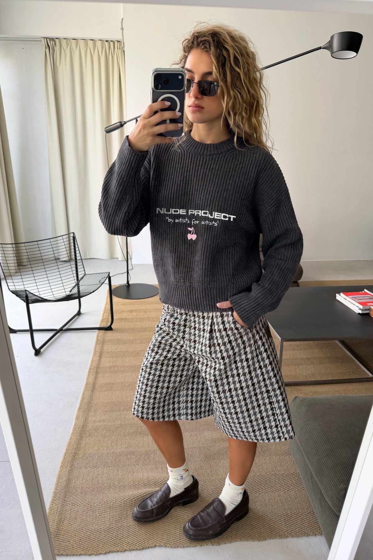 Wavy Knit Sweater Ash