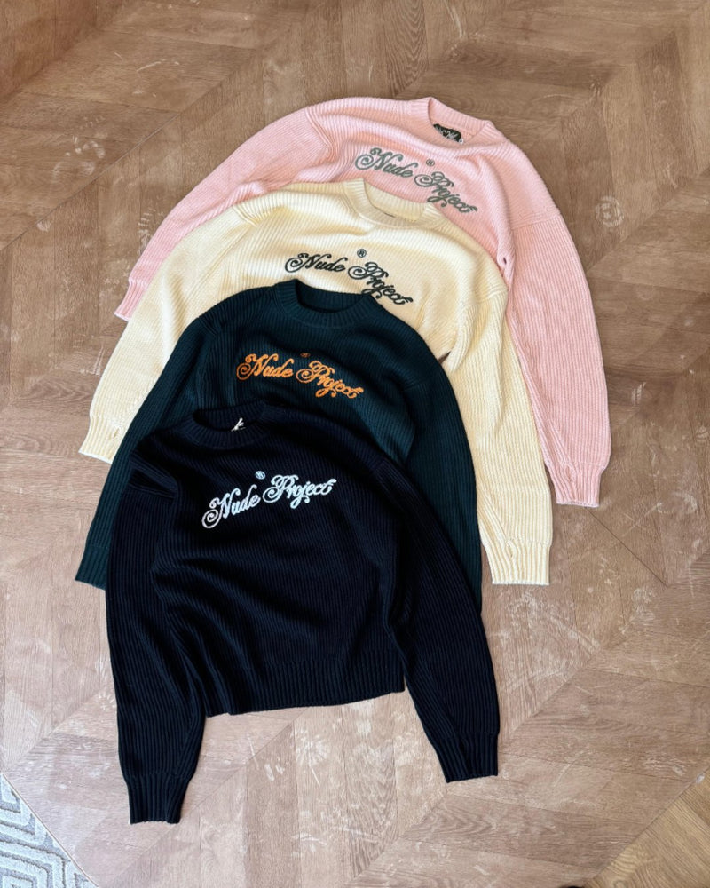 SCRIPT SWEATER BLACK