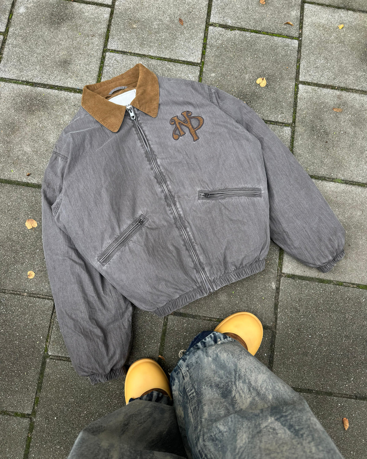 "Not Working" Bomber Jacket Dark Grey