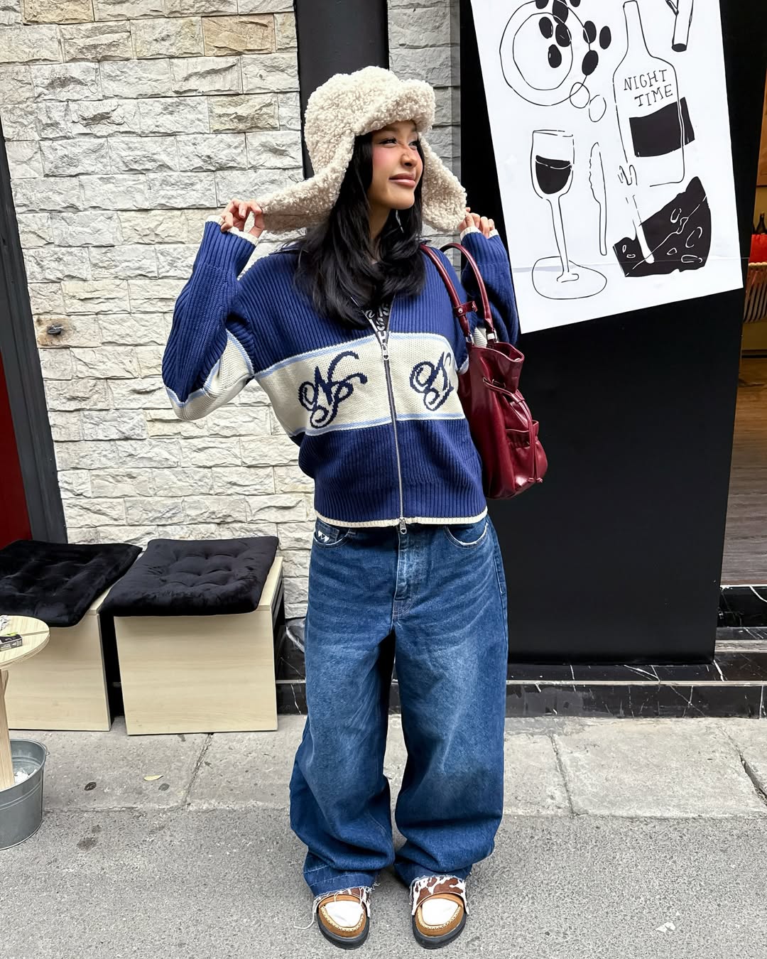 Voyage Zip-Up Knit Blue