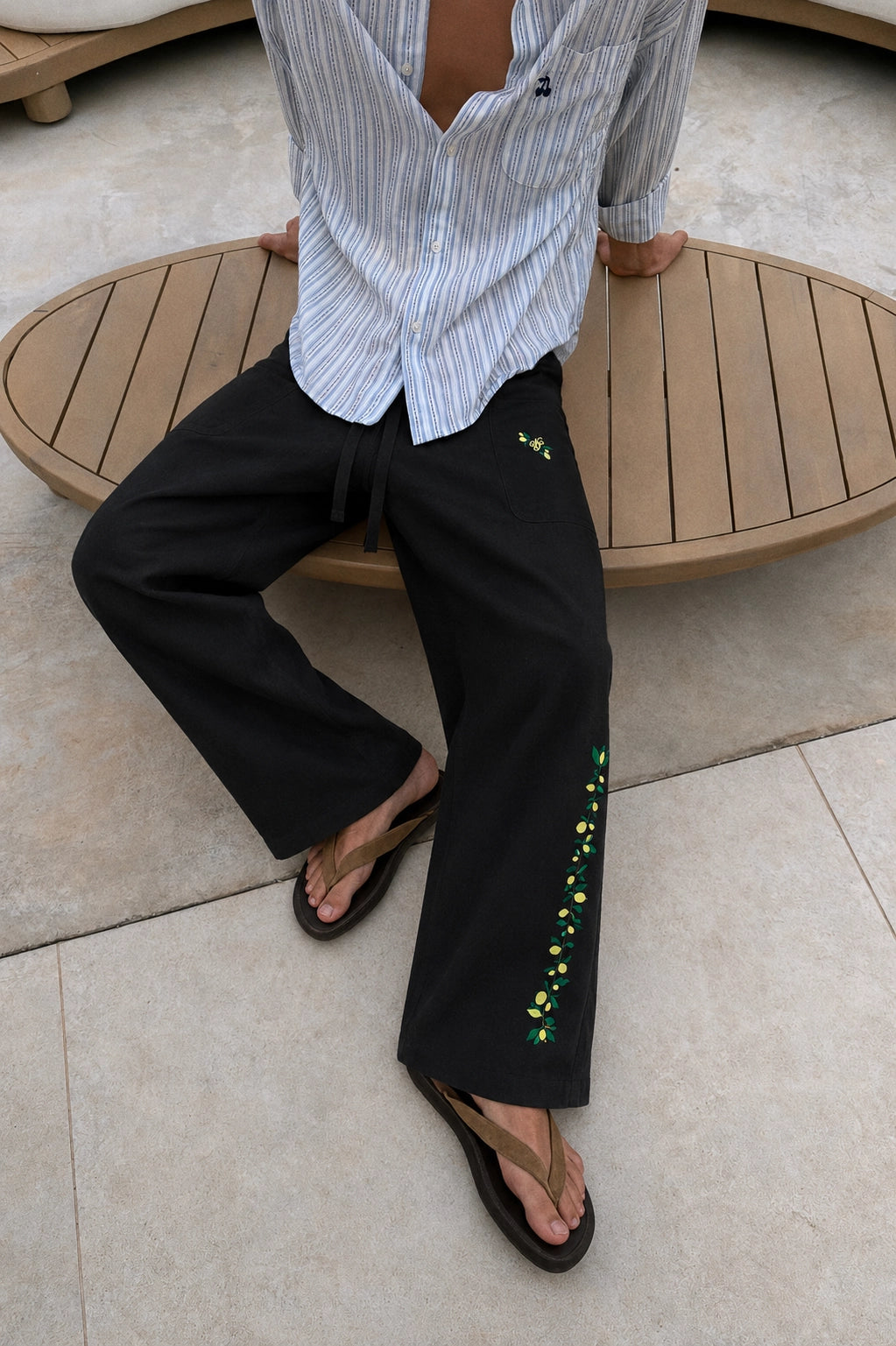 Kimchi Linen Pants Black