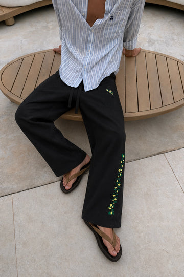 Kimchi Linen Pants Black