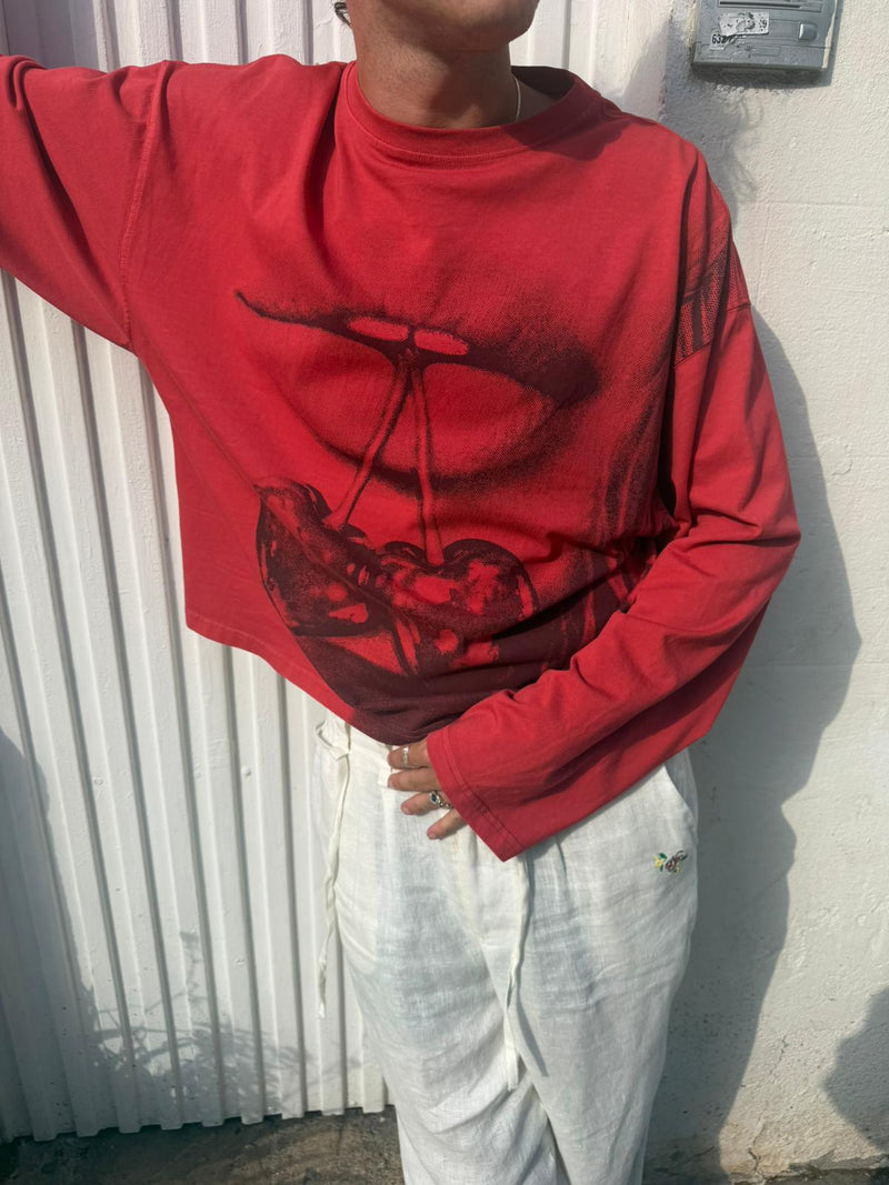 Kisses Long-Sleeve Tee Red