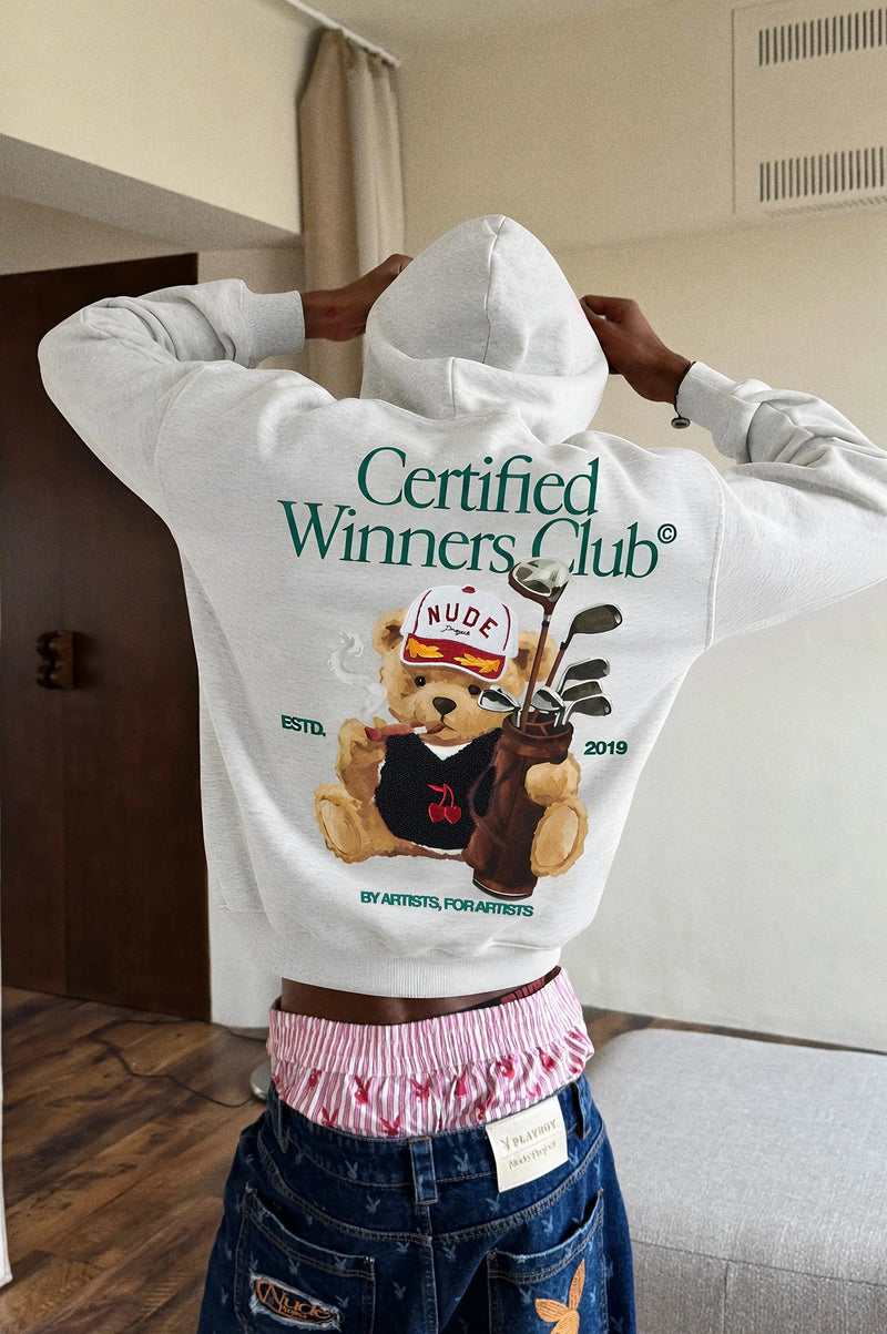 Winner Hoodie Grey Melange