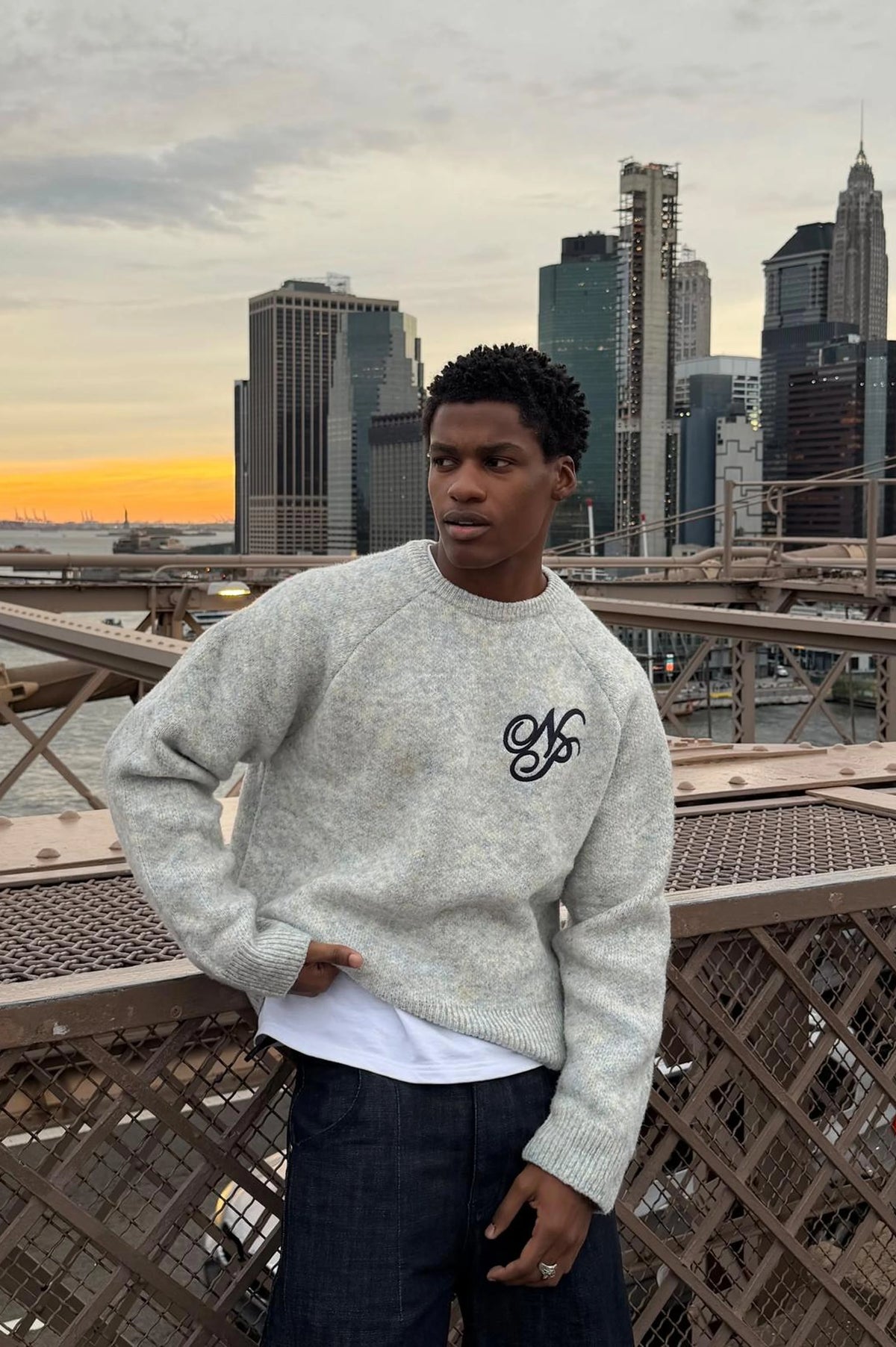 Le Marais Knit Sweater Grey Melange