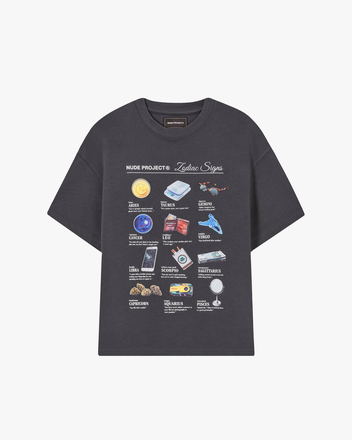 ZODIAC TEE ASH