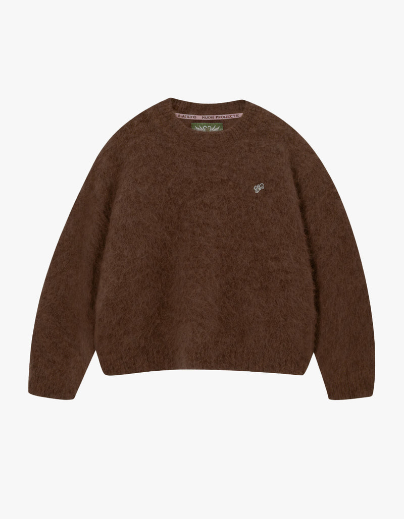 Alpaca Knit Sweater Brown