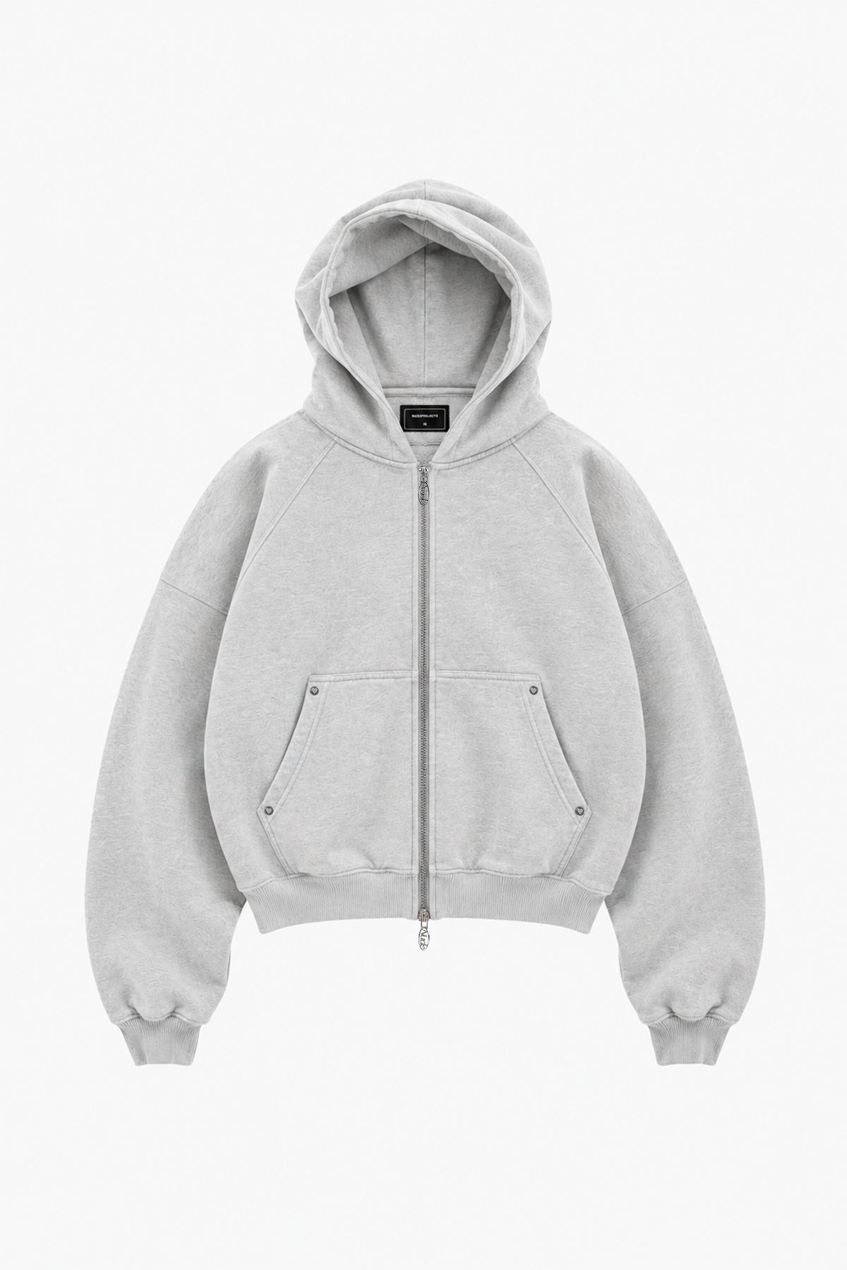 Beast Zip-up Hoodie Grey Melange