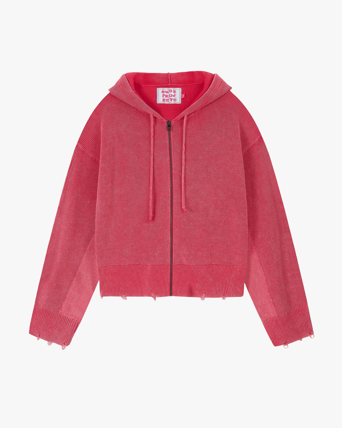 Perfect Cropped Zip-Up Hoodie Raspberry