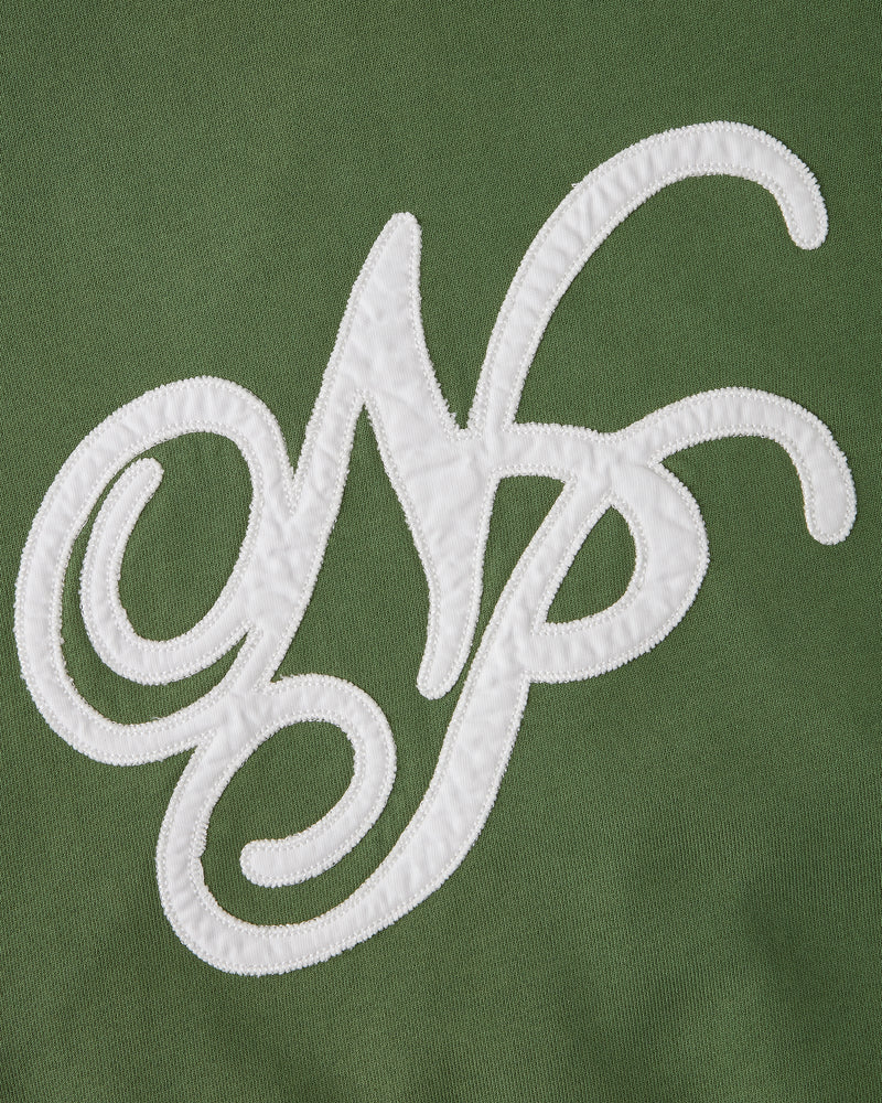 Script Zip-Up Hoodie Green