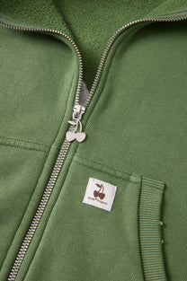 Script Zip-Up Hoodie Green