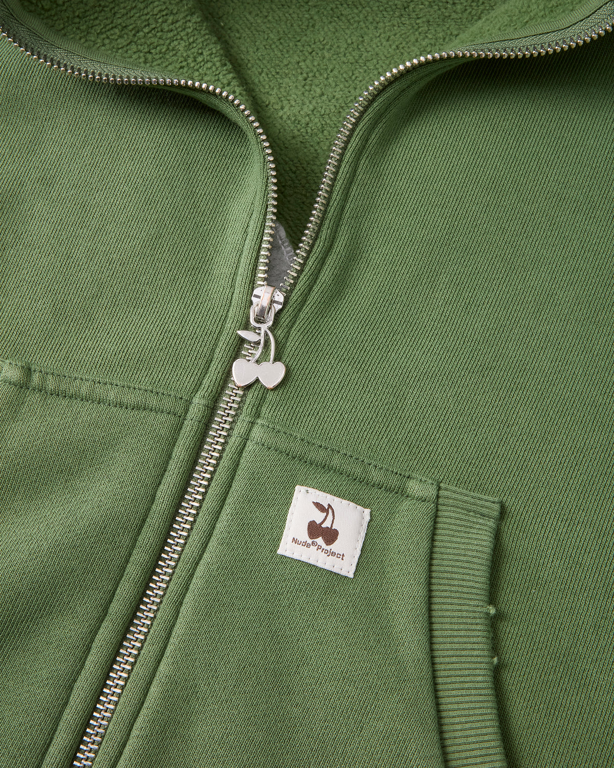 Script Zip-Up Hoodie Green