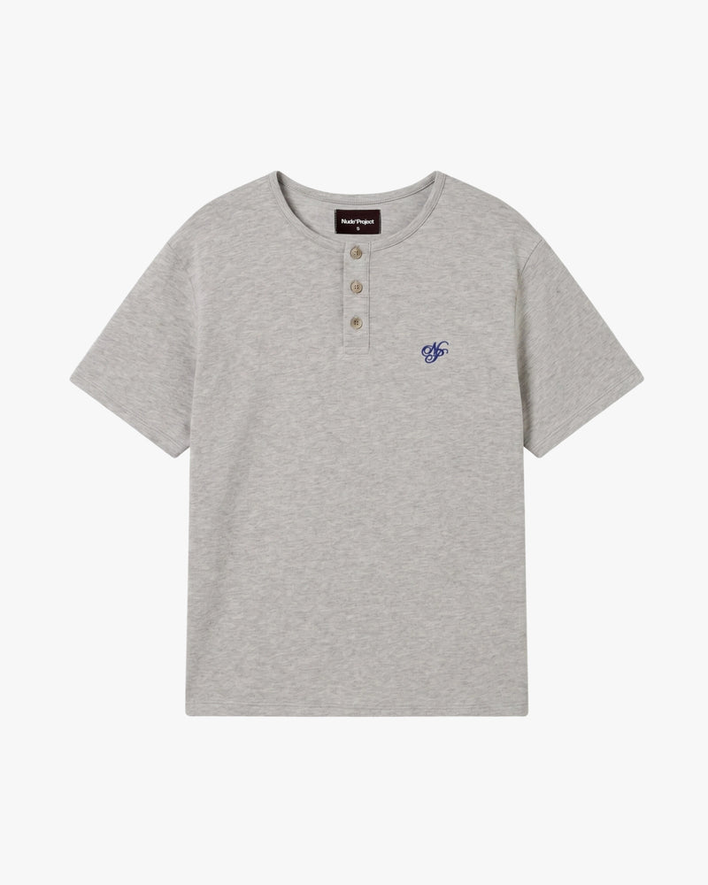 Henley Neck Tee White/Grey 2xPack