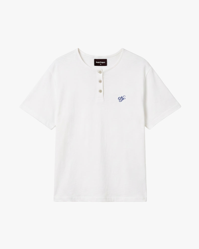 Henley Neck Tee White/Grey 2xPack