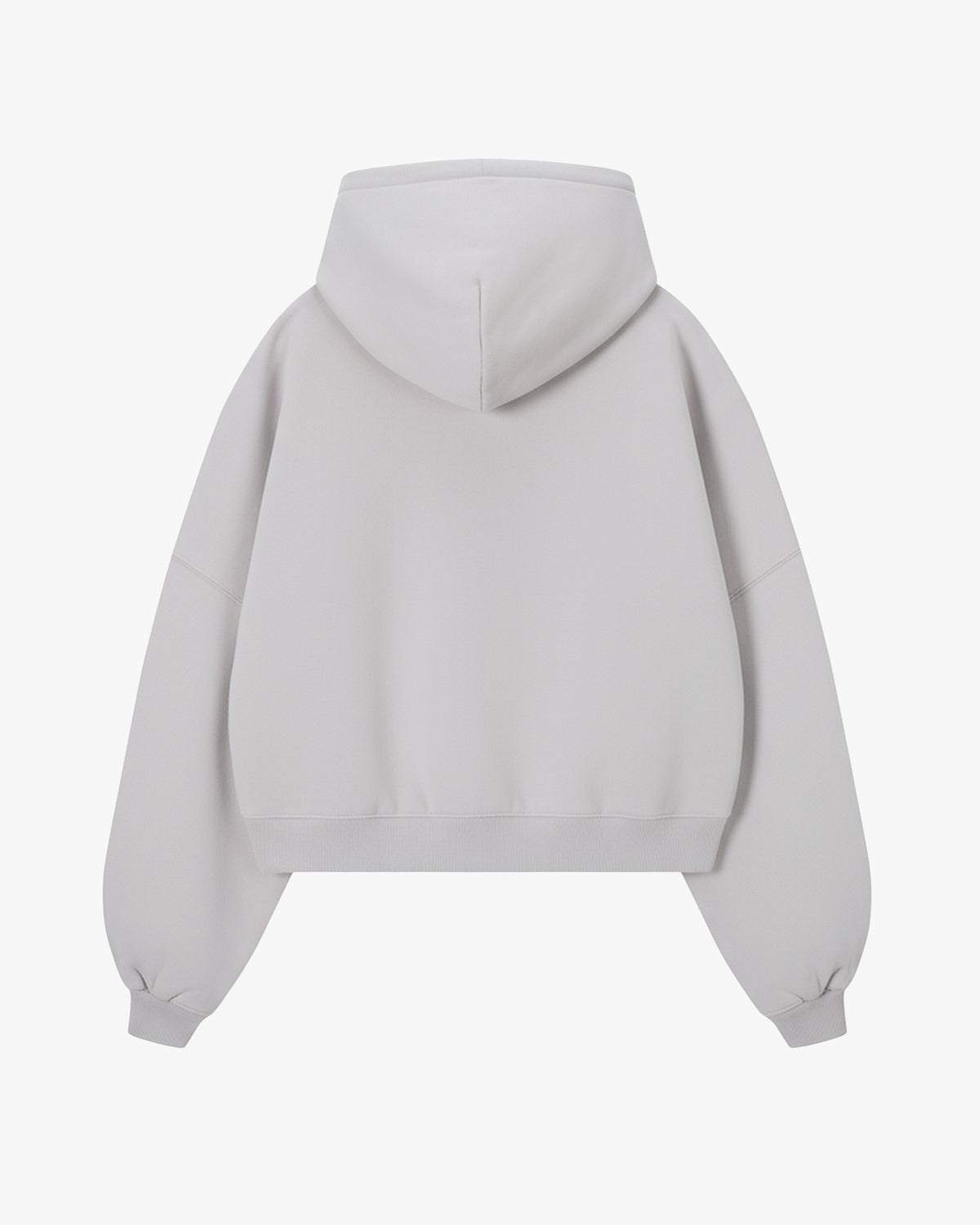 Puffy Zip-Up Boxy Hoodie Grey